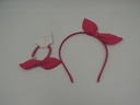 Set de vincha con orejitas y colita paquete X12u colores surtidos