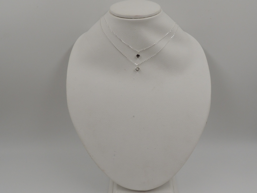 Cadena acero blanco con dije de corazón chico