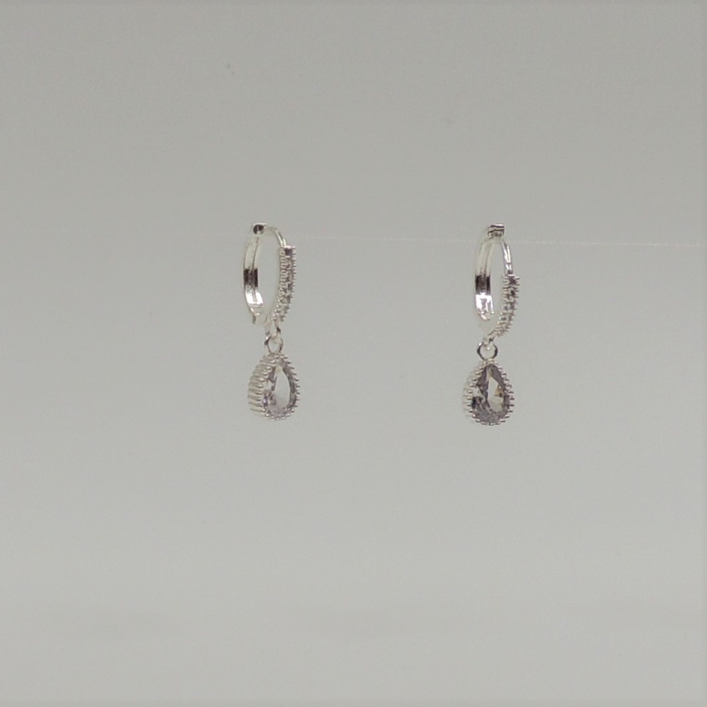 Aro bronce dorado colgante micropave con cubic