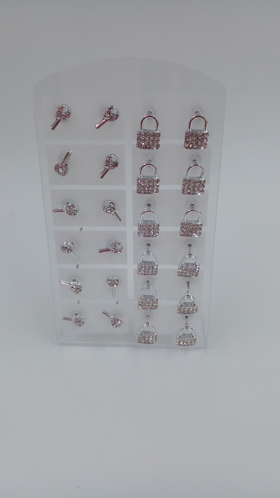 Aro acero strass llave y candado Xpar