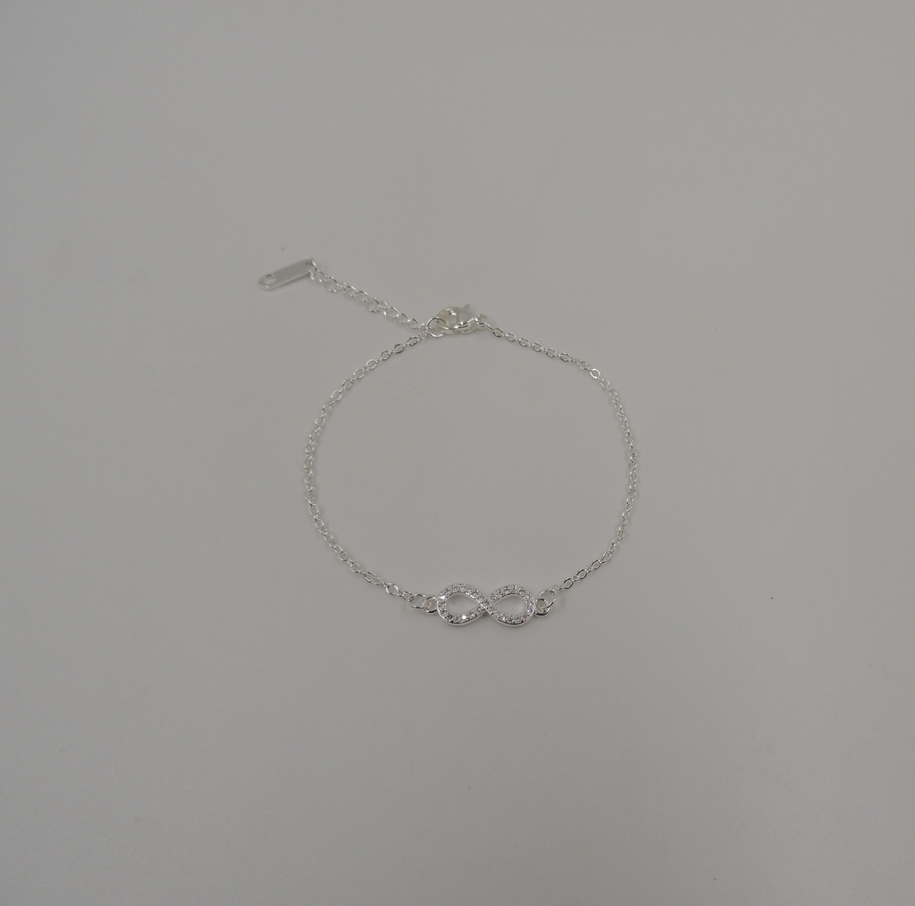 Pulsera acero blanco infinito