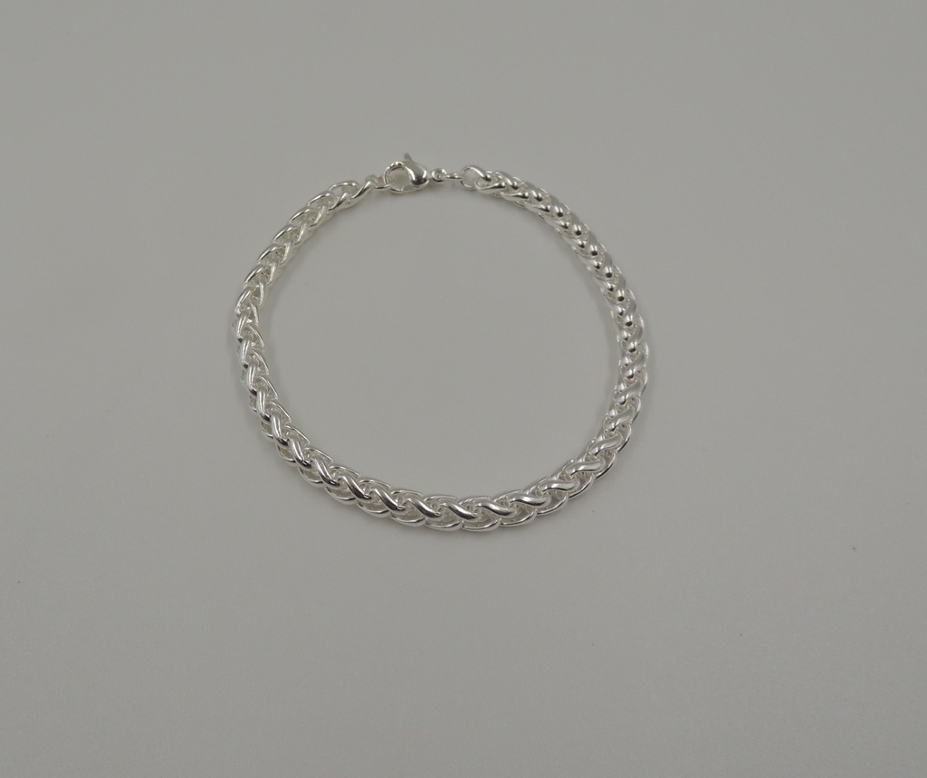Pulsera acero blanco trenza