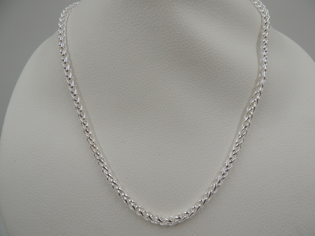 Cadena espiga de acero blanco