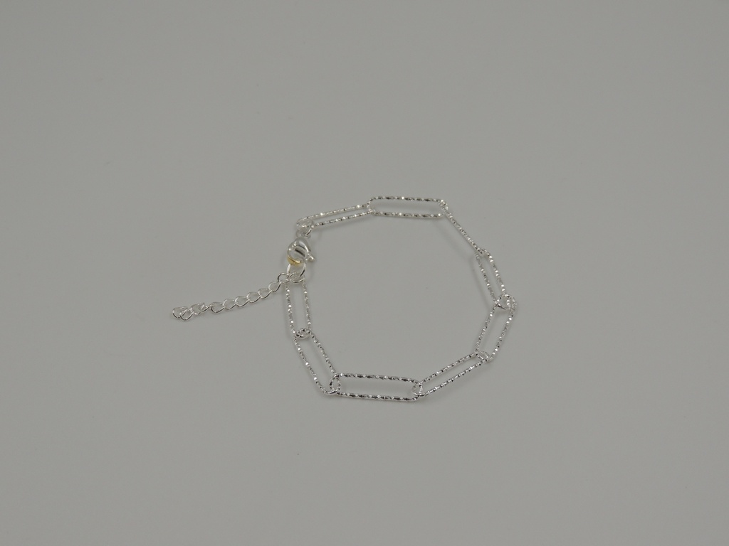 Pulsera acero blanco alargada