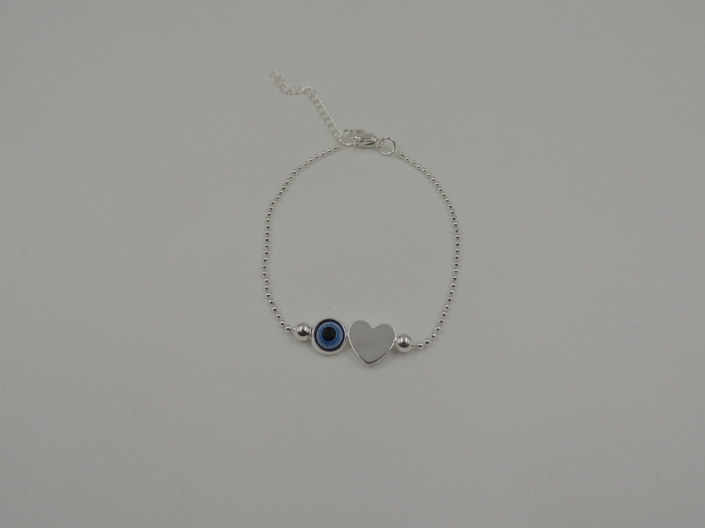 Pulsera acero blanco con dije