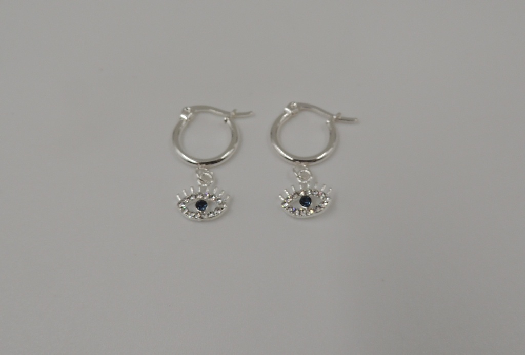 Aro acero blanco dije ojo strass
