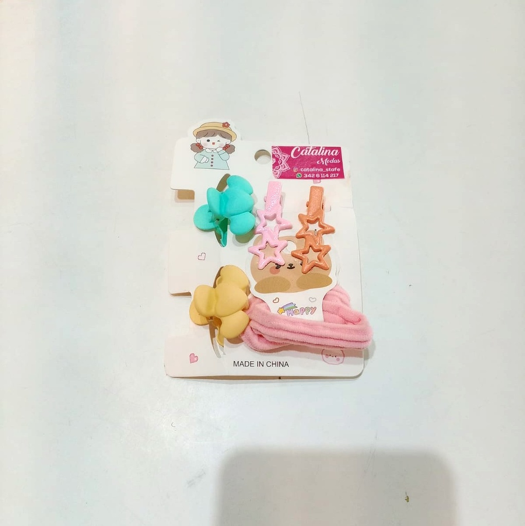 Set infantil de hebilla, colita y broches