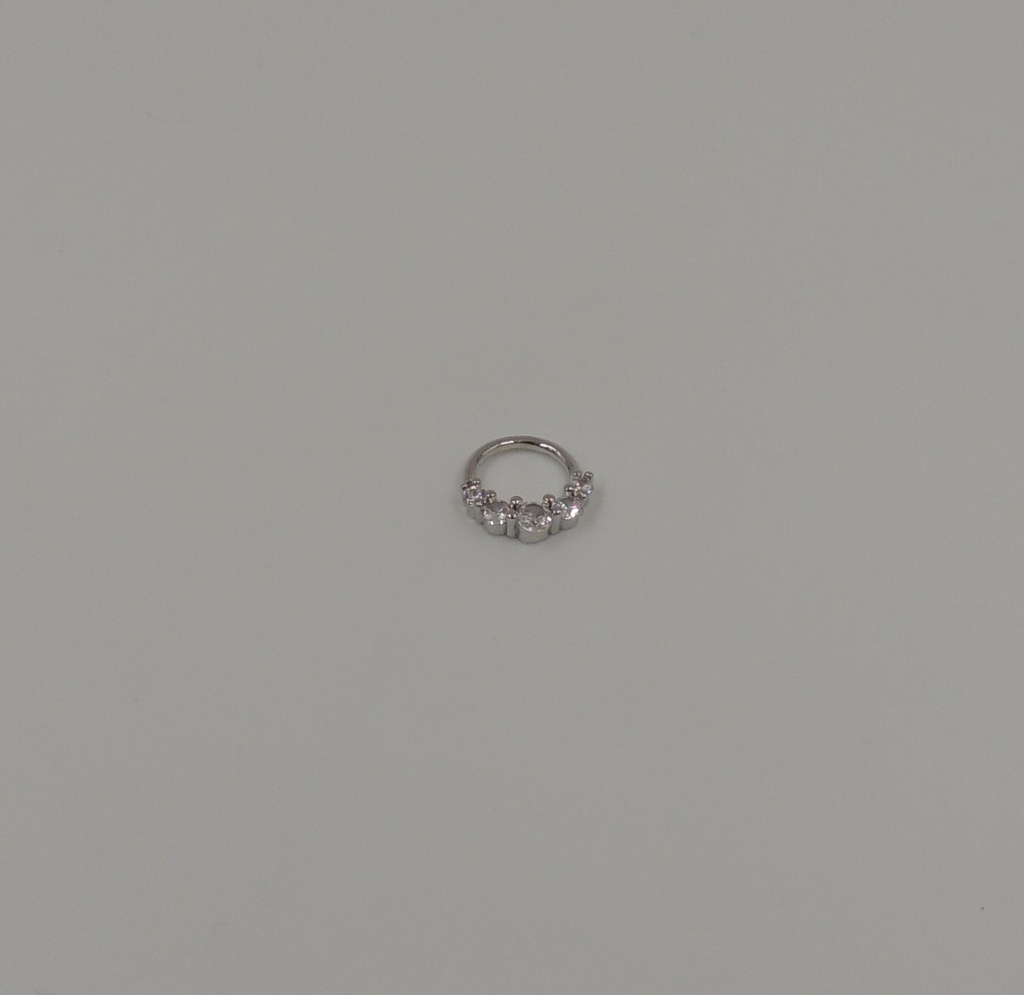 Aro bronce tipo piercing con strass