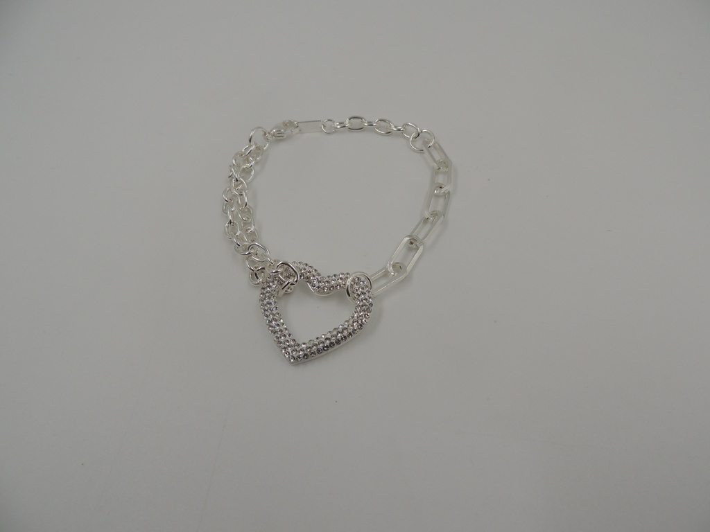Pulsera acero con dije de corazón