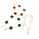 Pulsera Van Cleef acero dorado dijes de colores