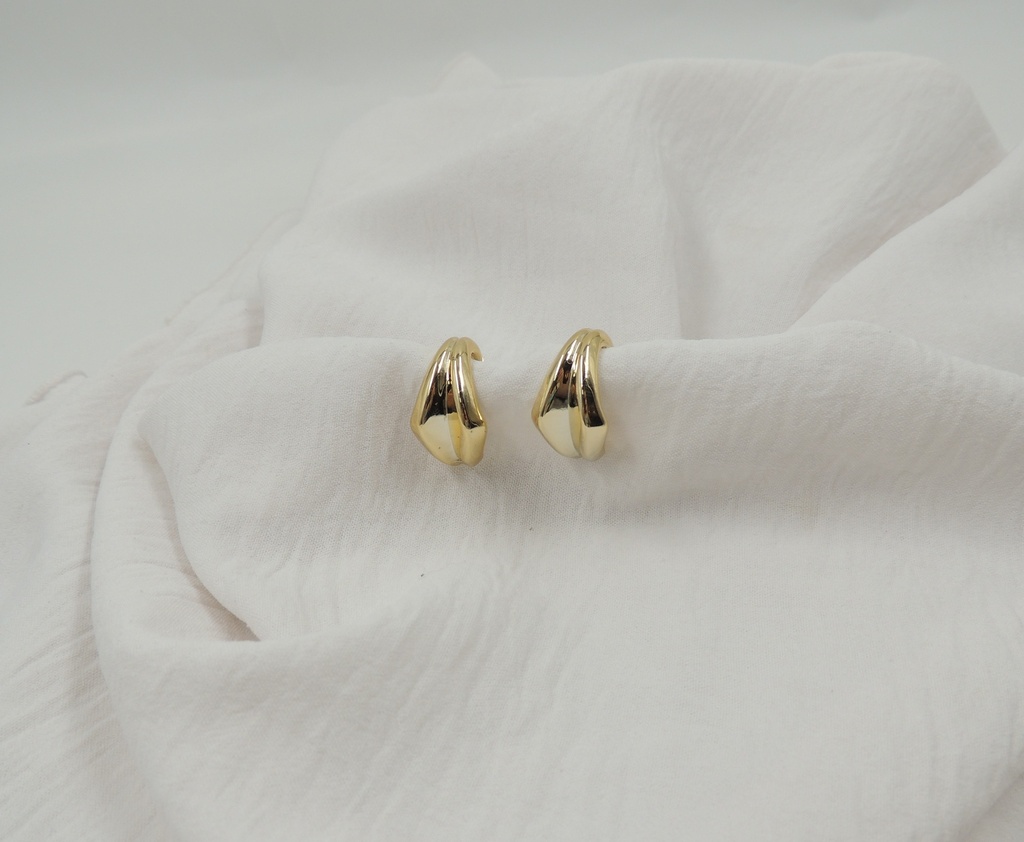 Aros pasante dobles acero dorado y plateado