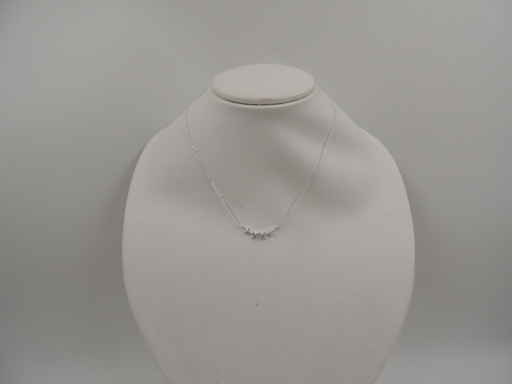 Cadena acero blanco con dije de bronce