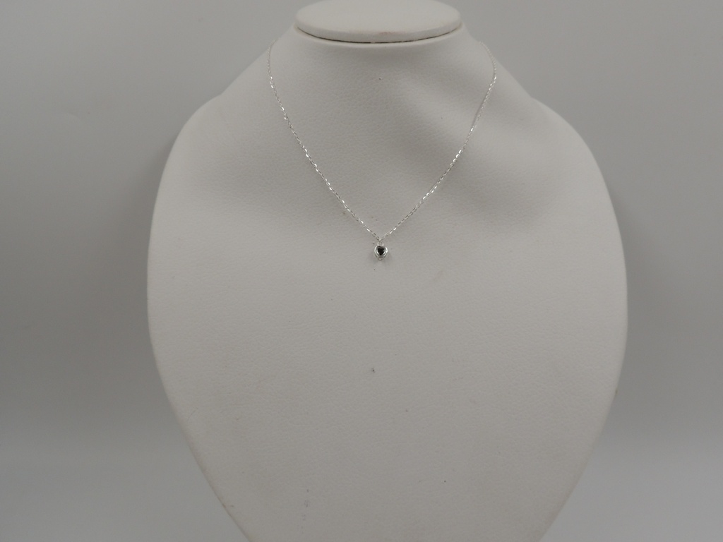 Cadena acero blanco con dije de corazón chico