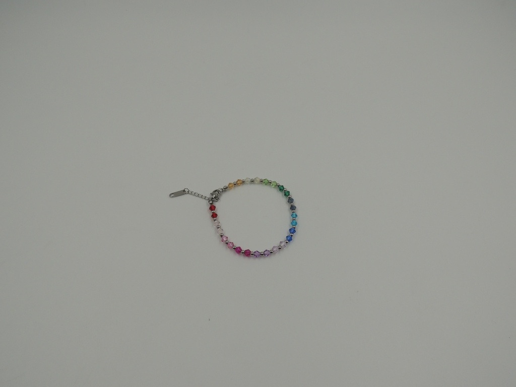 Pulsera acero con cristales de colores
