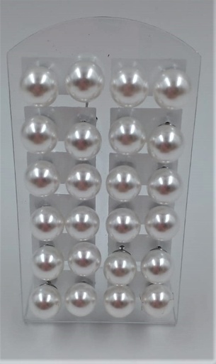 [25-ARP10] Aro acero perla pegada nro.10 por blister 12 pares