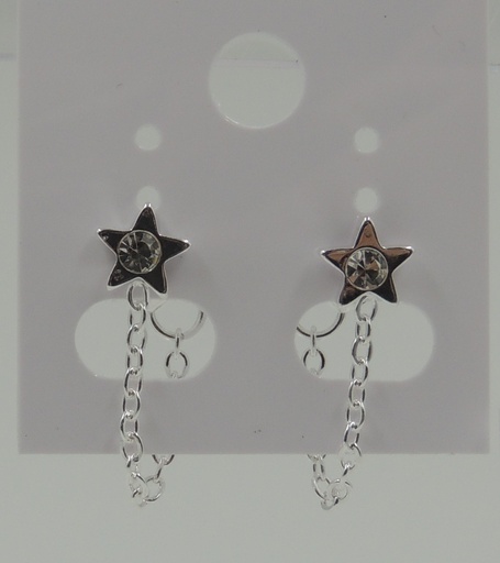 Aro acero blanco estrella cadena