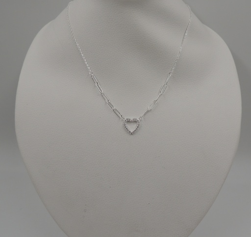 [ACADI375P] Cadena acero blanco con dije de corazón