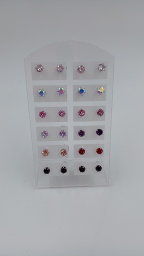 [AR41C] Aro acero piedra cubic blíster x12 pares