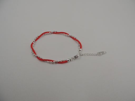 [APUDI291P] Pulsera acero blanco hilo rojo