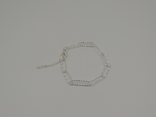 [APU131P] Pulsera acero blanco alargada