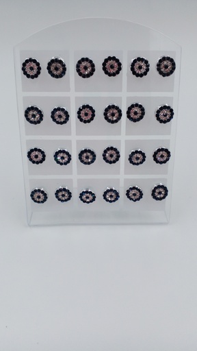 [AR1018] Aro acero pasante strass blíster x12 pares