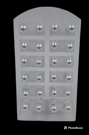 [26-ARP8] Aro acero perla pegada nro.8 por blister 12 pares