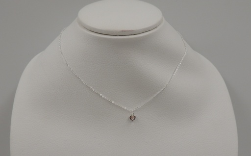 Cadena acero blanco con dije de corazon