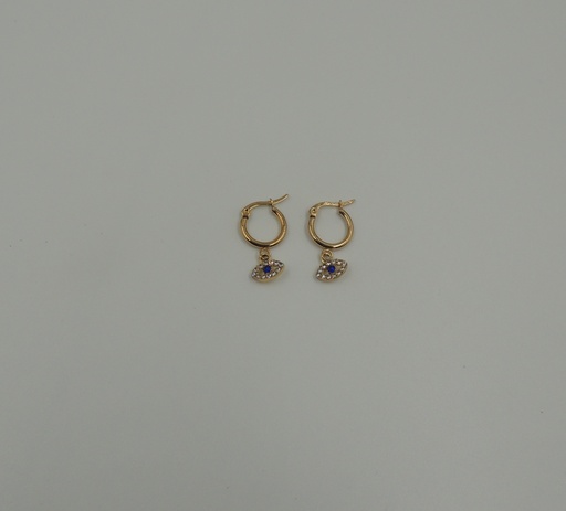 Aro acero dorado argolla dije ojo strass