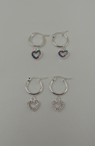 Aro acero blanco argolla dije corazon strass