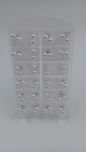 [AR1064] Aro doble perla blíster x12 pares