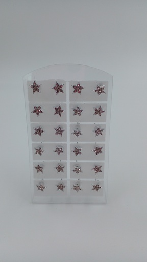 [AR1081] Aro acero pasante strass blíster x12 pares