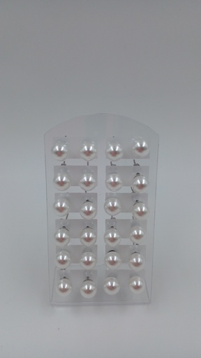 [ARP6] Aro acero perla nro° 6  pegada blíster x12 pares