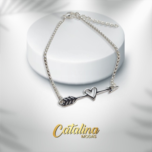 [APUDI374P] Pulsera de acero con dije de corazón