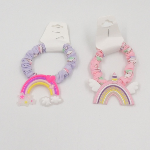 [co-arcoiris] Colita de tela con aplique de arco iris