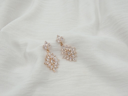 [ar2355] Aro bronce strass plateado