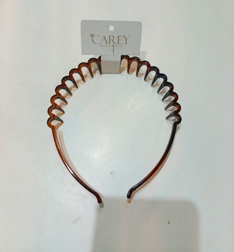 [3160c1] Vincha color Carey con dientes x unidad