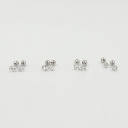 [AR151] Aro acero cubic mediano rosca x par